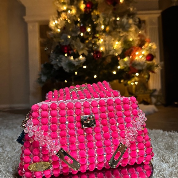 Pink Beaded Handbag - Picture 4 of 7